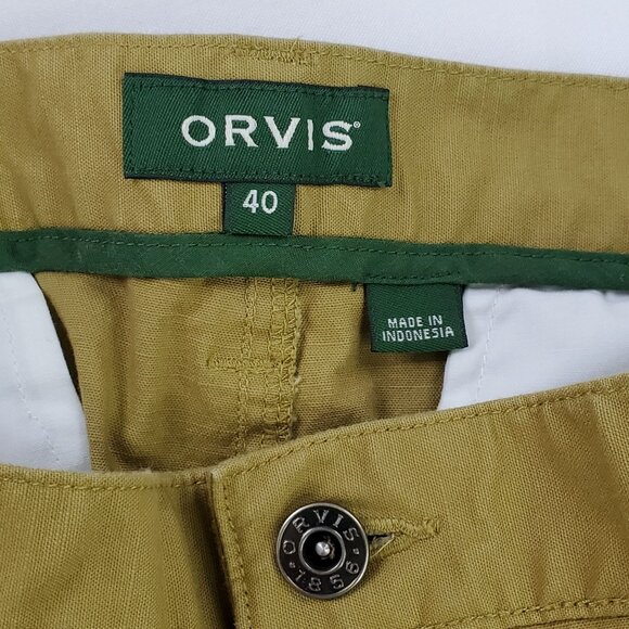 Orvis Shorts Mens 40 Brown Tech Cargo Performance Outdoor Nylon Stretch Waist - Picture 3 of 8